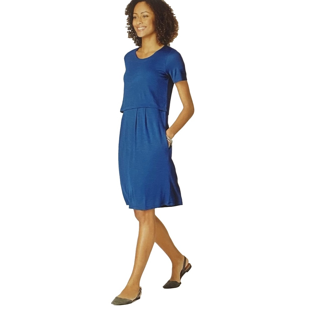 J.JILL NWT Seaside Blue Pocket Midi Dress Size M